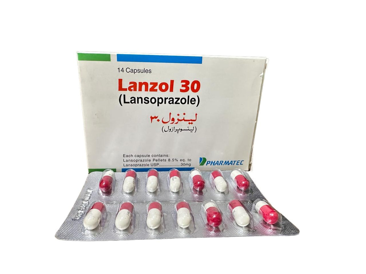 Lanzol Capsules 30Mg (1 Box = 14 Capsules)