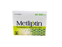 Metliptin Tablets 50Mg/500Mg (1 Strip = 14 Tablets)