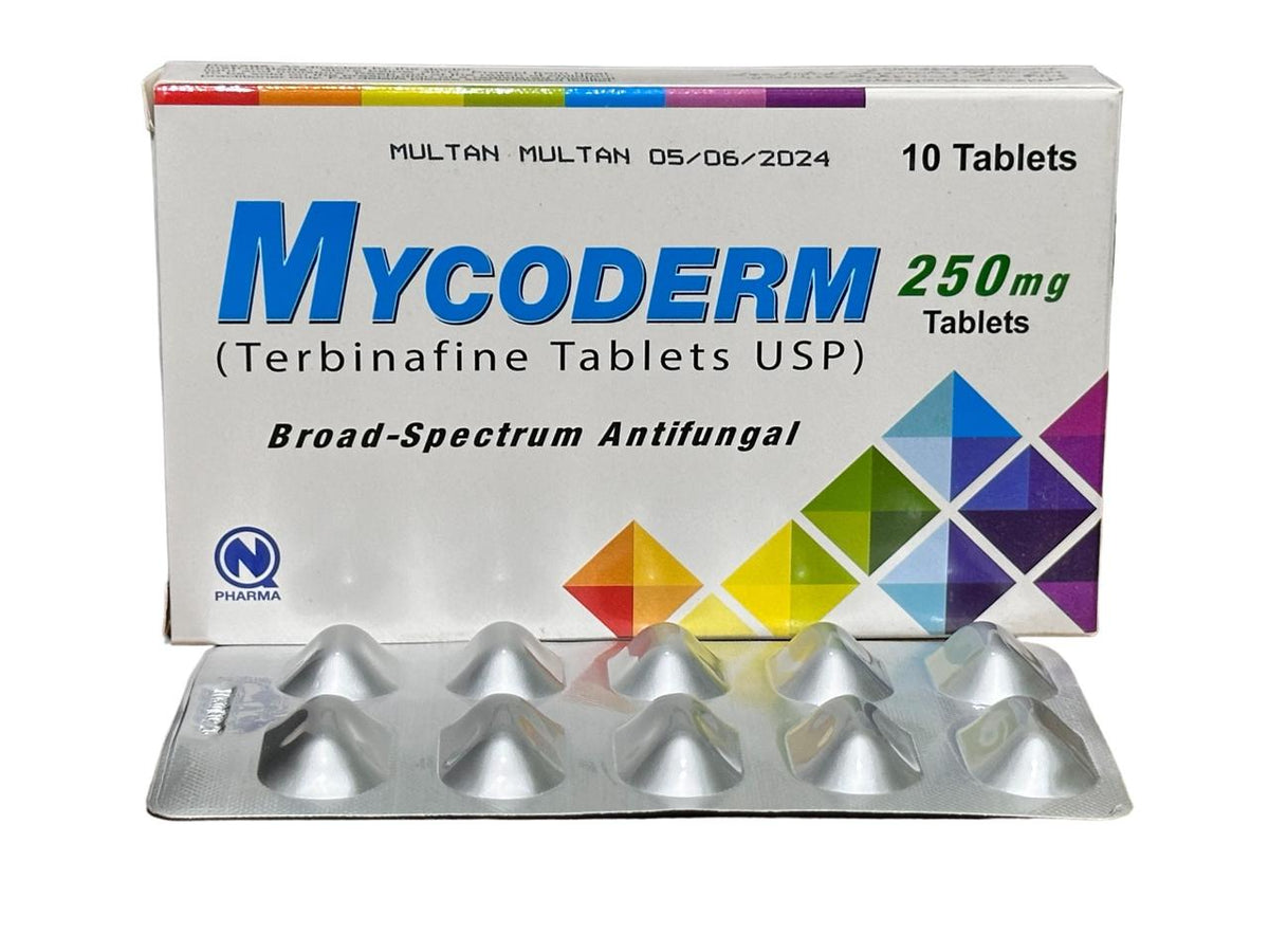 Mycoderm Tablets 250Mg (1 Box  = 10 Tablets)