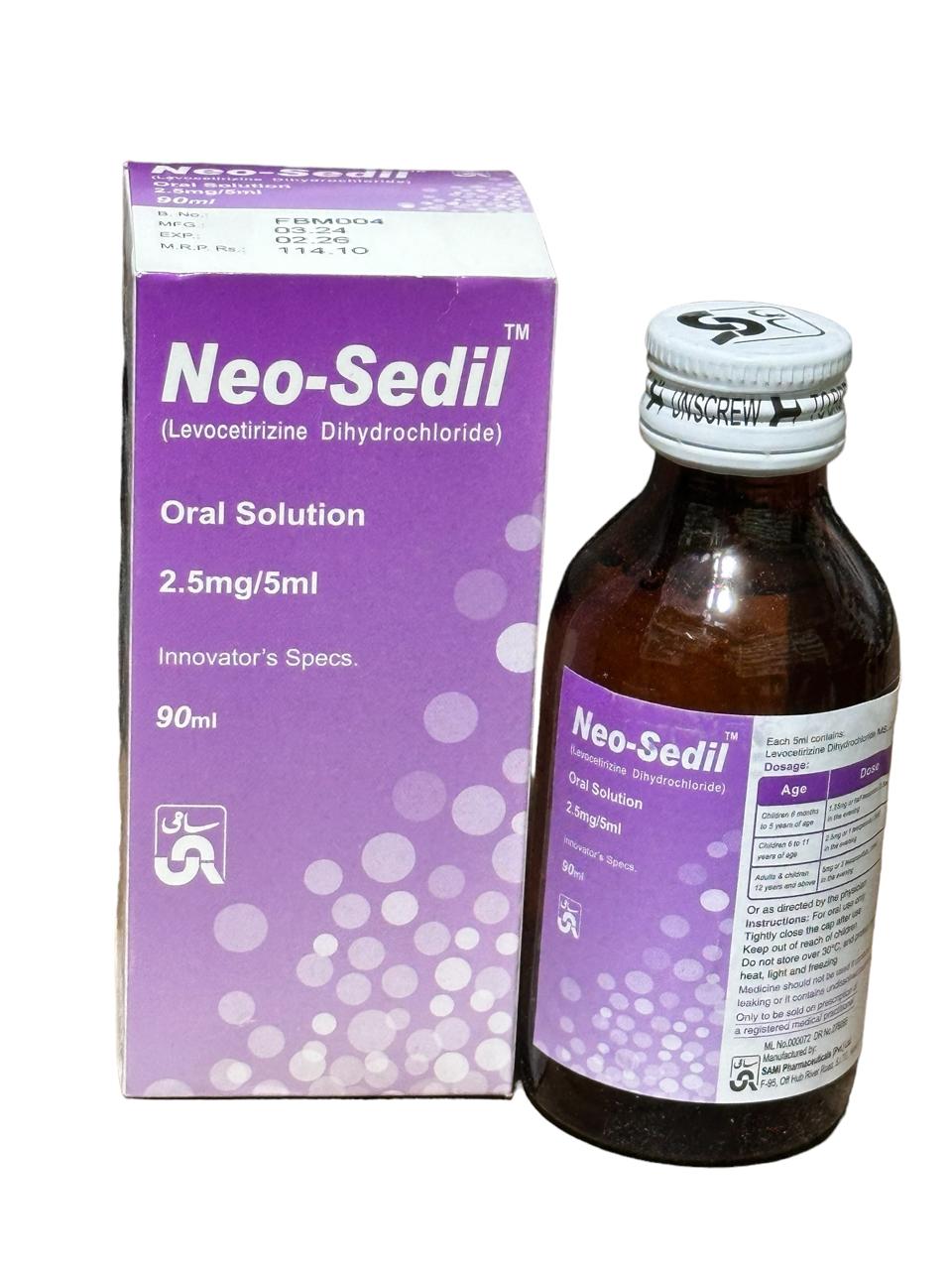 Neo-Sedil 90Ml Syrup 2.5Mg/5Ml