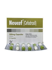 Neucef Capsules 500Mg (1 Box = 12 Tablets)
