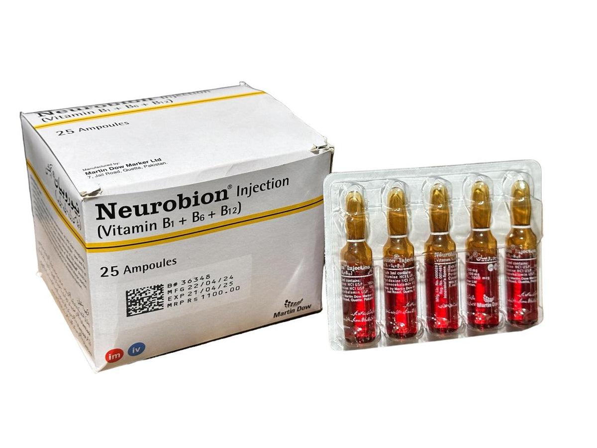 Neurobion Injection 3 Ml (1 Strip = 5 Ampoules) Multan Plus Pharmacy Neurobion Injection 3 Ml (1 Strip = 5 Ampoules) Multan Plus Pharmacy
