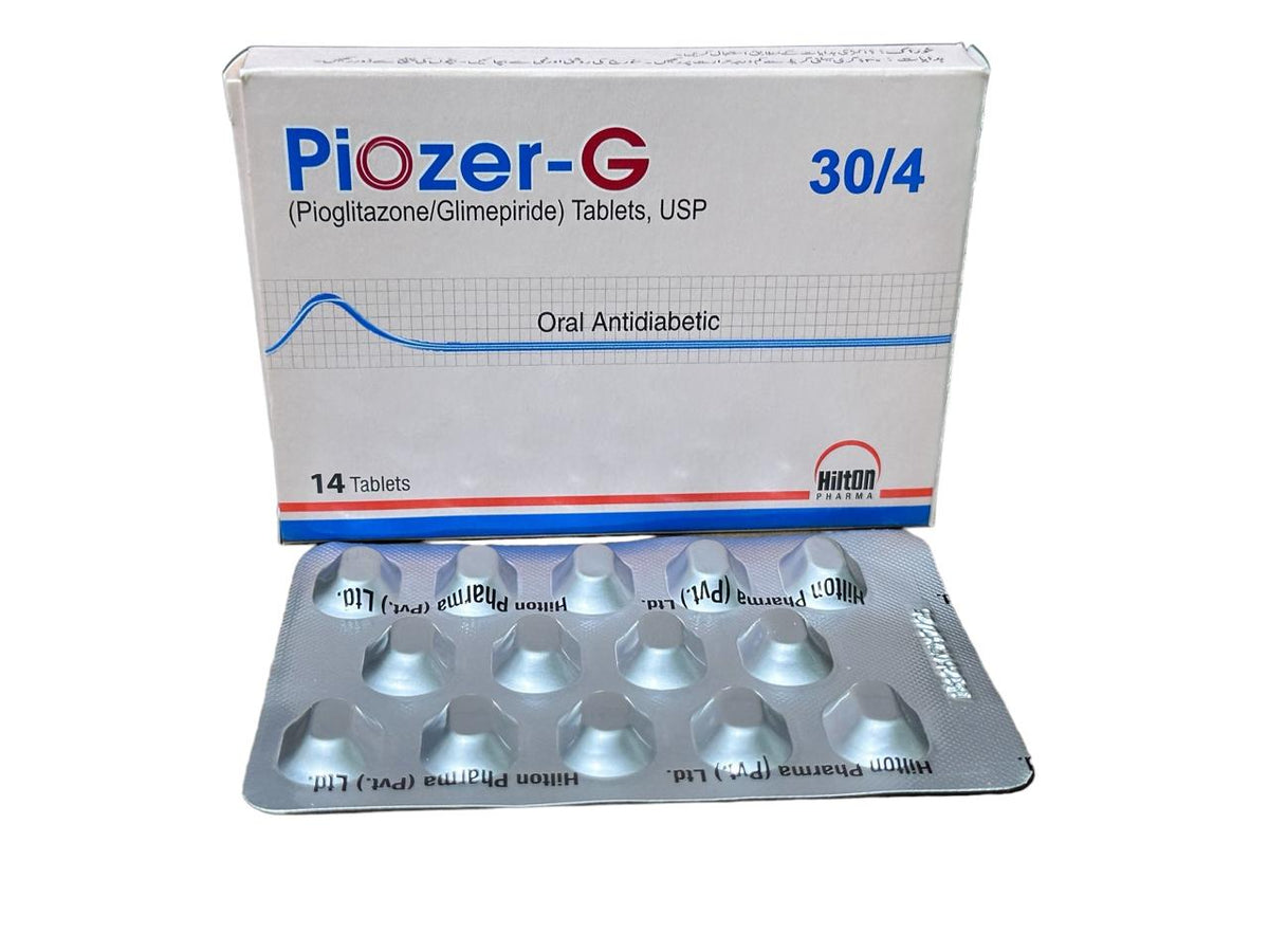 Piozer-G Tablets 30Mg/4Mg (1 Box = 14 Tablets)