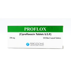 Proflox Tablets 250Mg (1 Box = 10 Tablets)