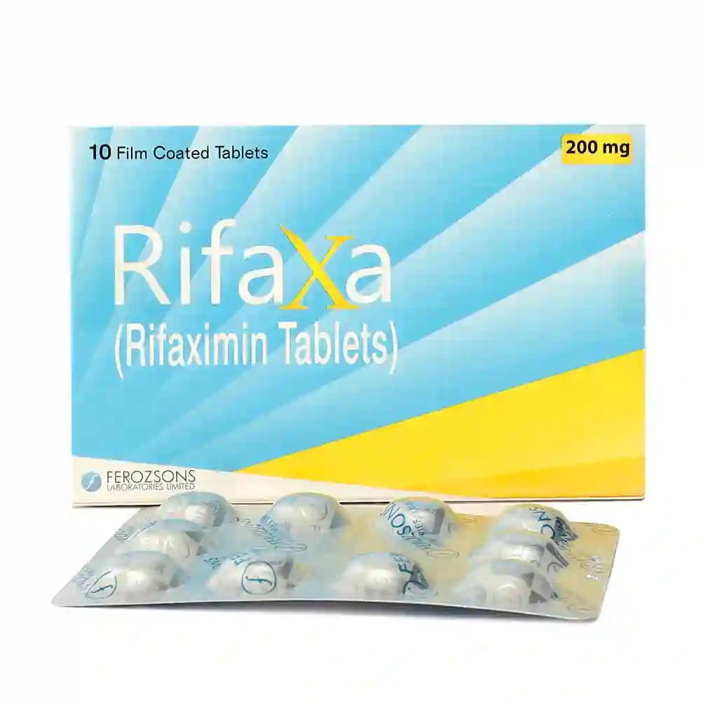 Rifaxa Tablets 200Mg (1 Box = 1 Strip)(1 Strip = 10 Tablets)