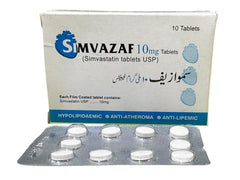 SIMVAZAF Tablets 10Mg (1 Box = 10 Tablets)