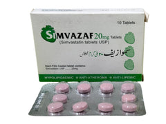 SIMVAZAF Tablets 20Mg (1 Box = 10 Tablets)