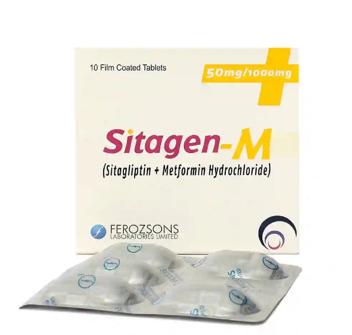 Sitagen-M Tablets 50/1000Mg  (1 Strip = 5 Tablets)