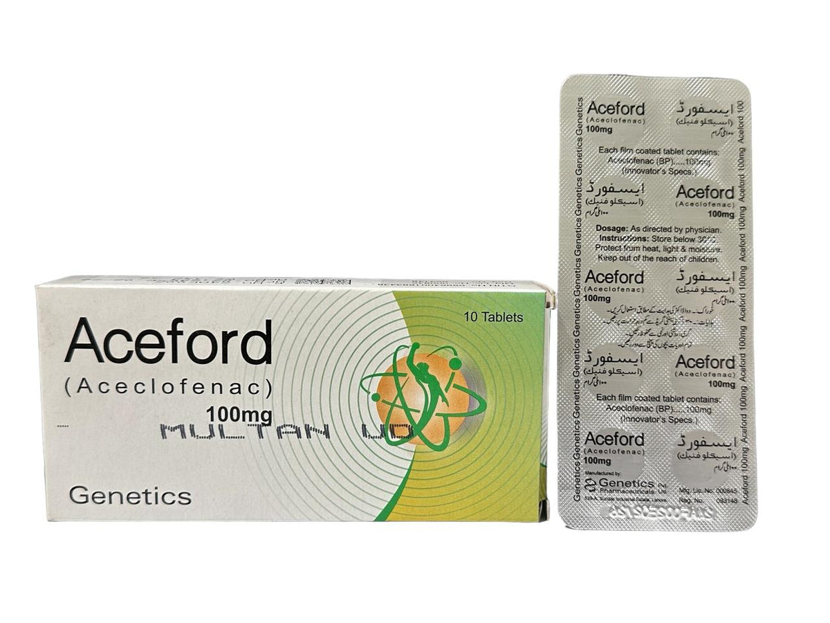 Aceford 100mg tablets (1 Box = 10 Tablets)