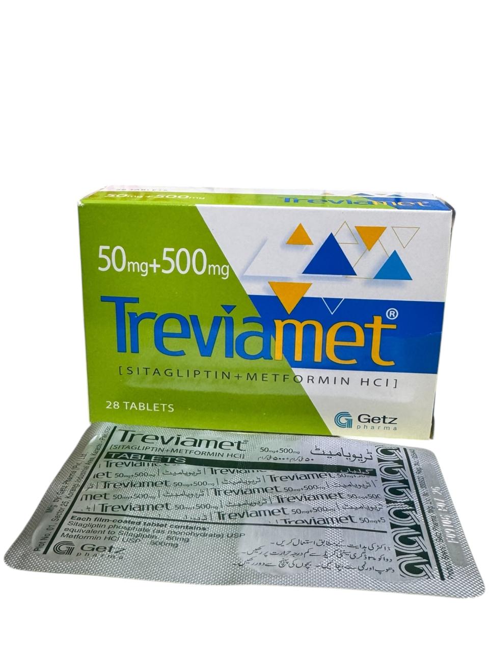 Treviamet Tablets 50/500Mg  (1 Strip = 7 Tablets)