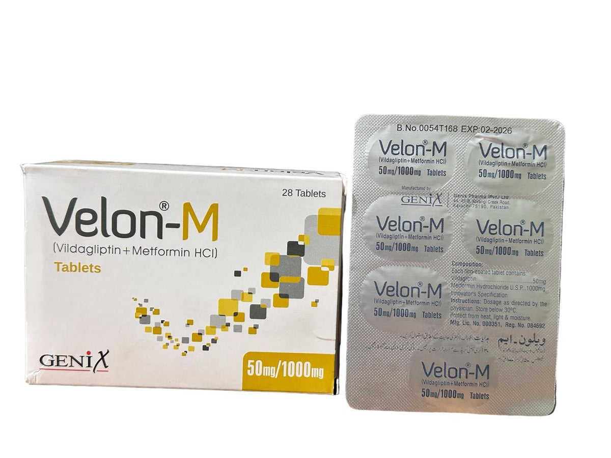 Velon-M Tablets 50/1000Mg (1 Strip = 7 Tablets)