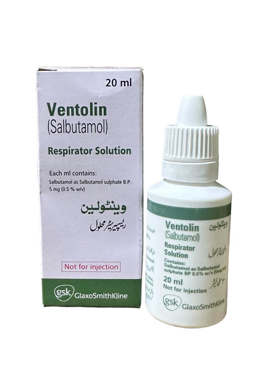 Ventolin 20Ml Respirator Solution 5Mg