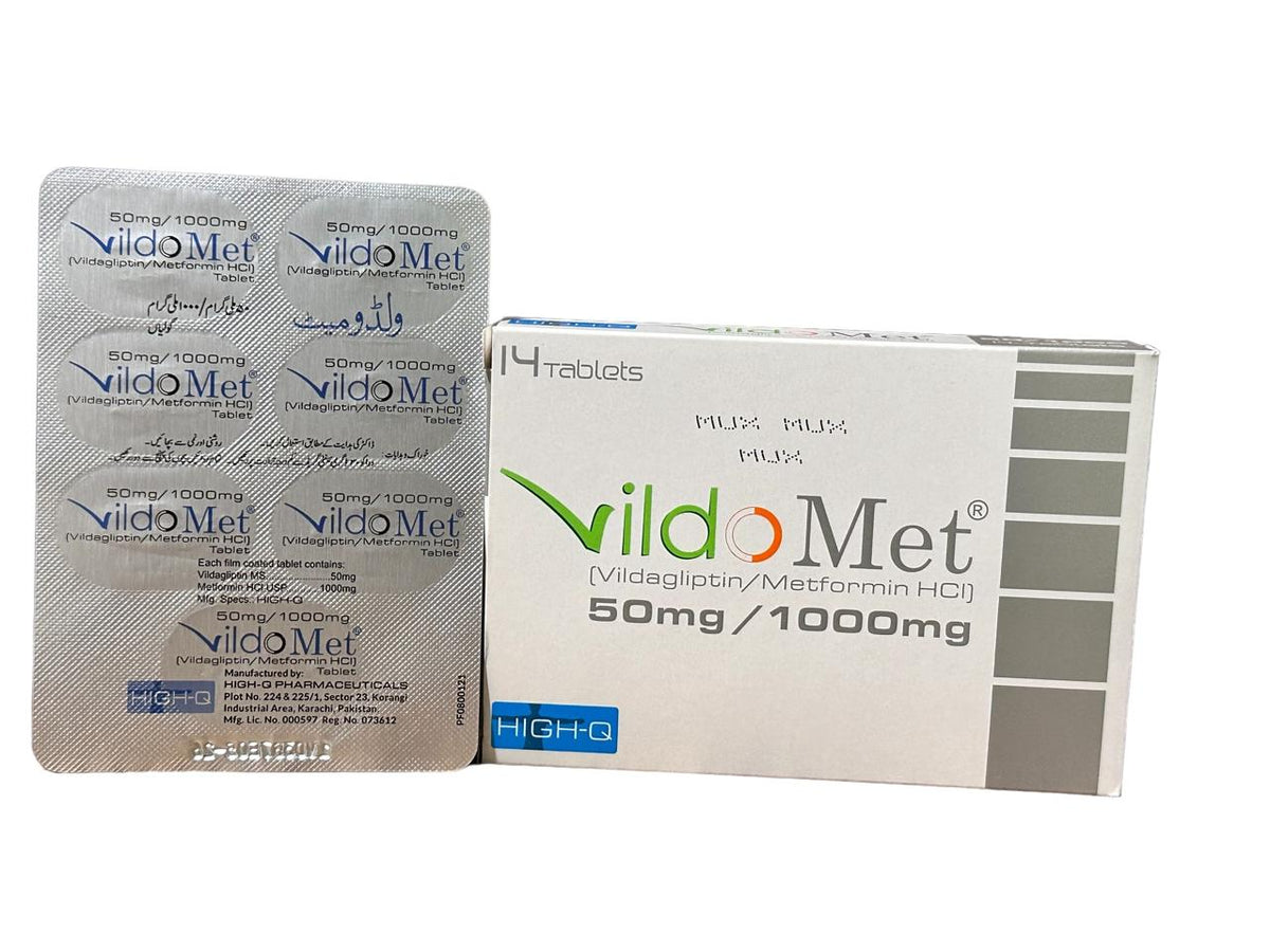 Vildomet Tablets 50Mg/1000Mg (1 Strip = 7 Tablets)