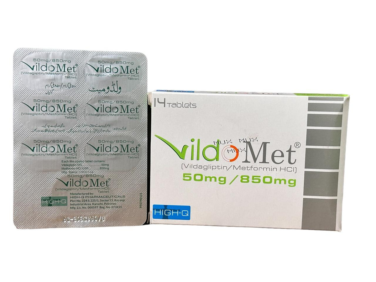 Vildomet Tablets 50Mg/850Mg (1 Strip = 7 Tablets)