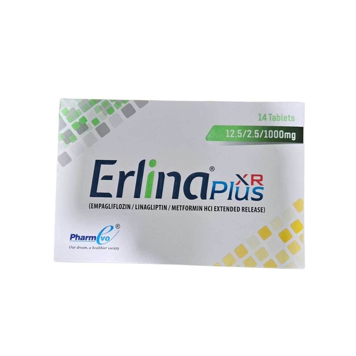 Erlina Tablets 12.5/2.5/1000mg (1 Strip = 7 Tablets)