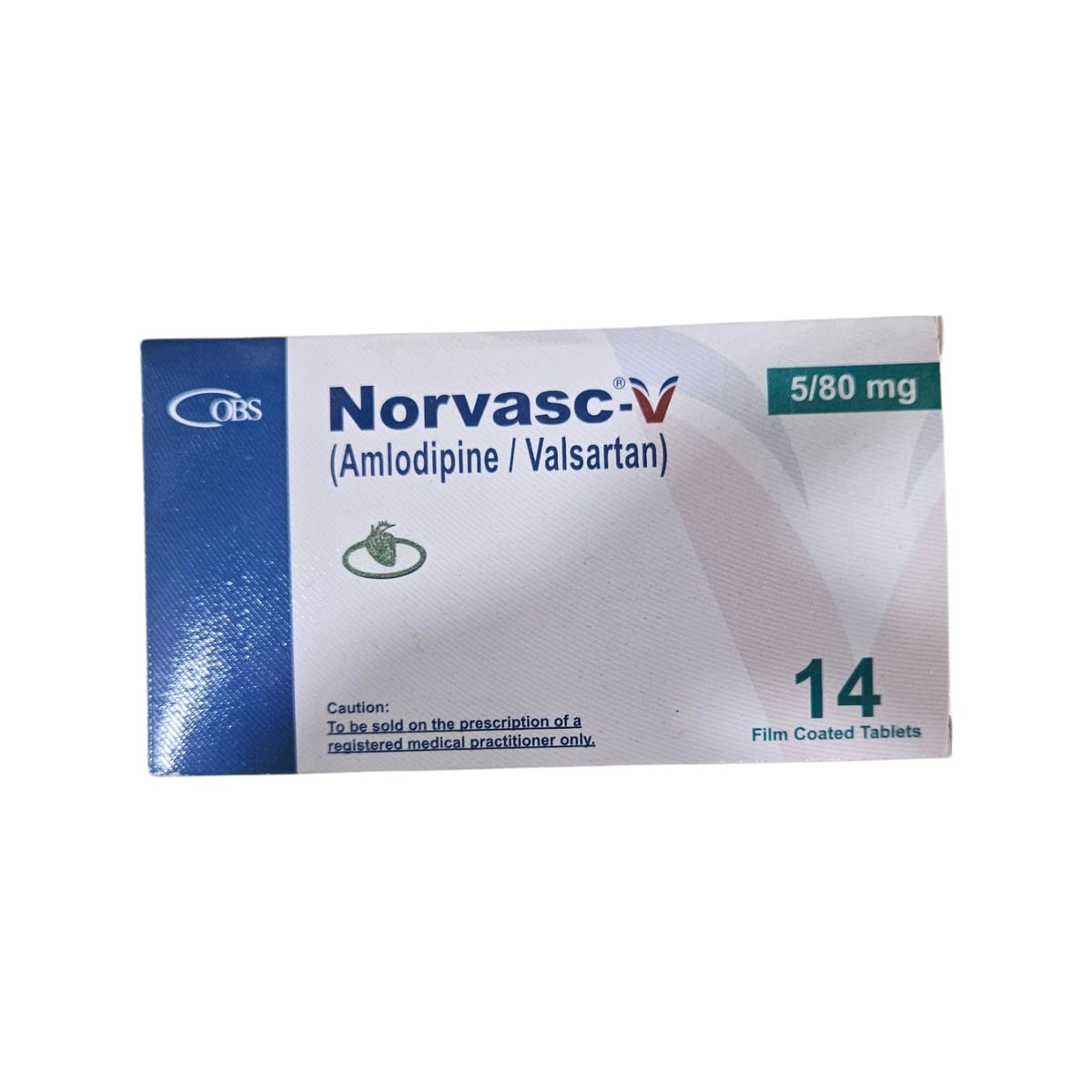 Norvasc-V Tablets 5/80Mg  (1 Strip = 14 Tablets)