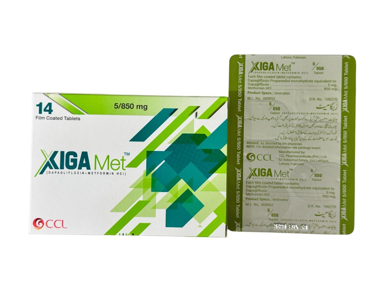 Xiga-Met Tablets 5/850Mg (1 Strip = 7 Tablets)