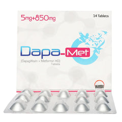Dapa-Met Tablets 5Mg/850Mg  (1 Strip = 14 Tablets)