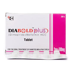 Diabold Plus Tablets 2Mg+500Mg (1 Strip = 10 Tablets)