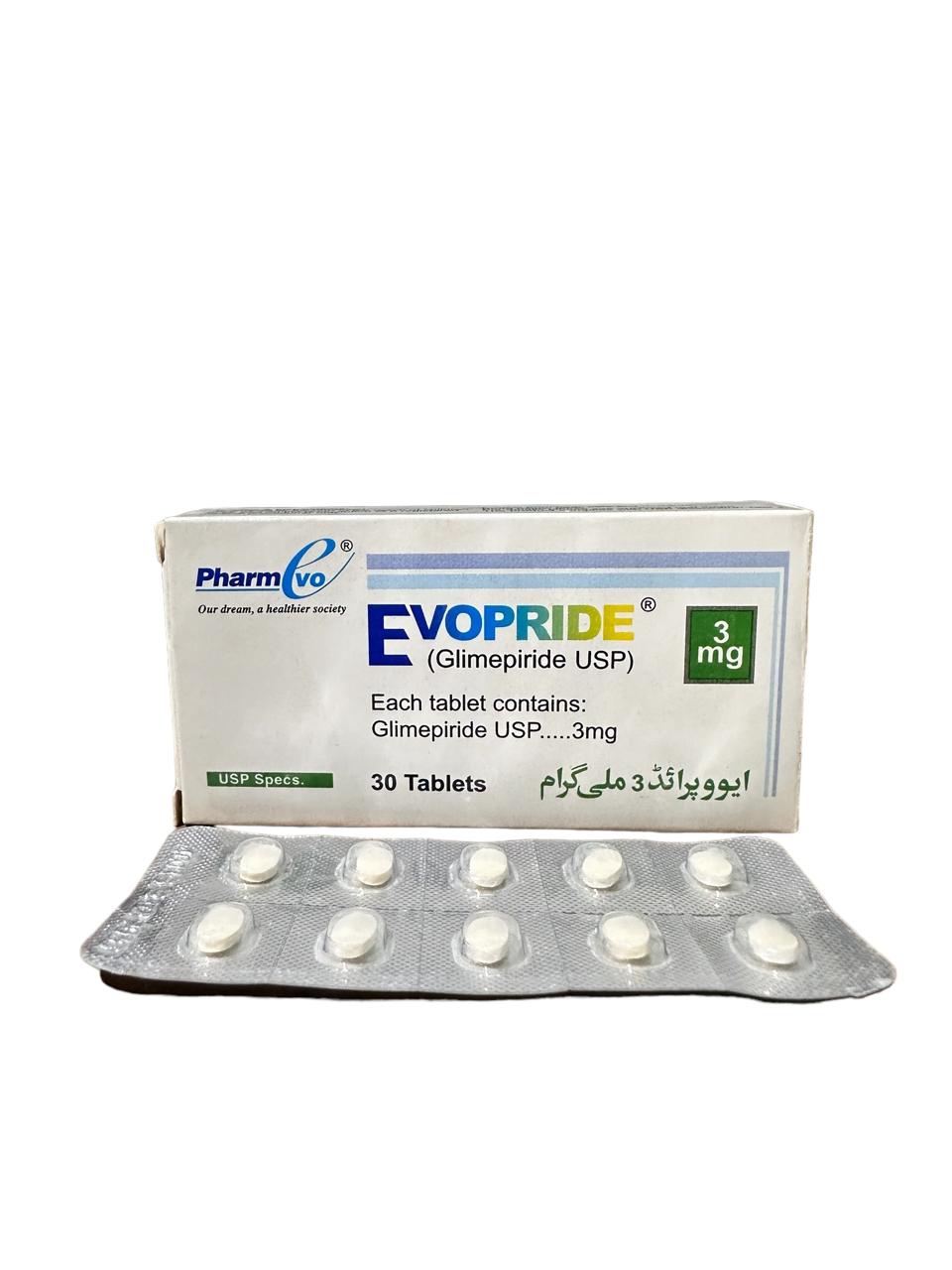 Evopride Tablets 3Mg (1 Strip = 10 Tablets)