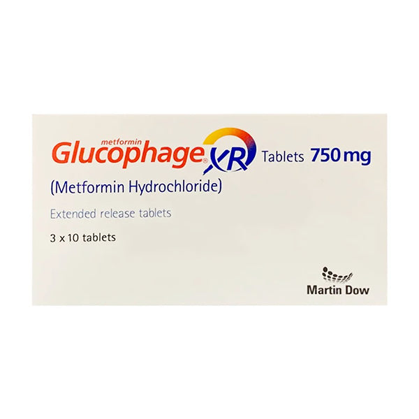 Glucophage Xr Tablets 750Mg (1 Strip = 10 Tablets)