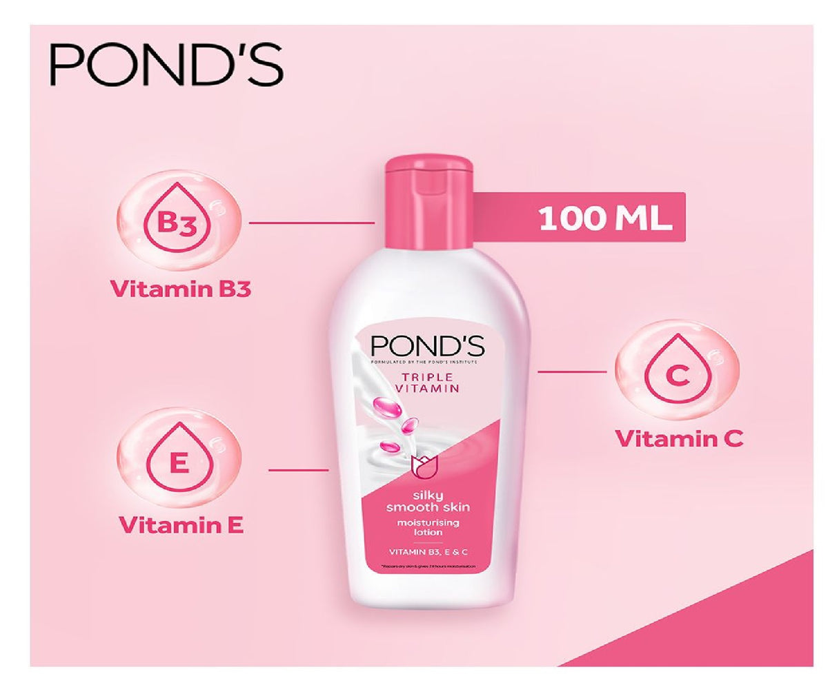 Ponds Triple Vitamin Moisturizing Lotion 100Ml