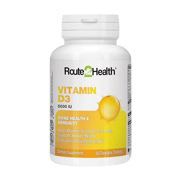 Route 2 Health Vitamin D3 Tablets 5000Iu  (1 Bottle = 30 Tablets)