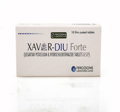 Xavor-Diu Forte Tablets 100Mg/25Mg (1 Box = 10 Tablets)